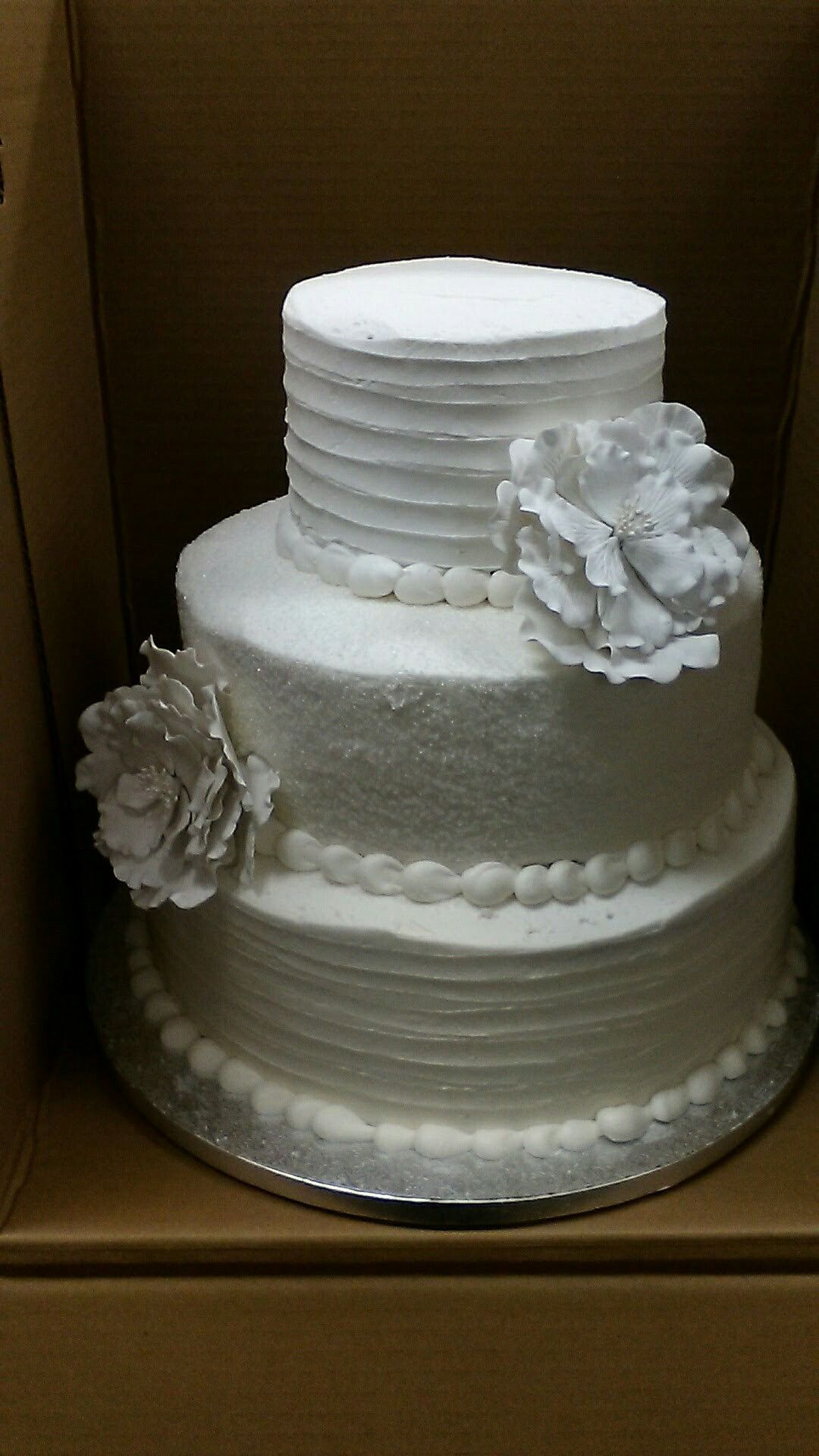 3 Tier Cake Wedding Cake Designs Walmart Wedding Cakes Buttercream Icing Large Flowers Walmart