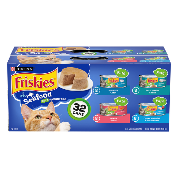 32 Pack Friskies Pate Wet Cat Food Variety Pack Seafood Favorites 5