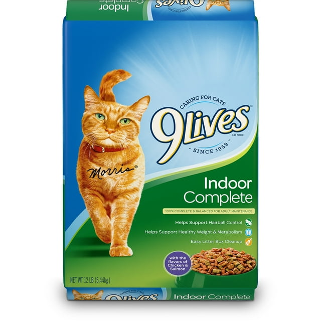 9Lives Indoor Complete Dry Cat Food 12 Pound Bag Walmart Com