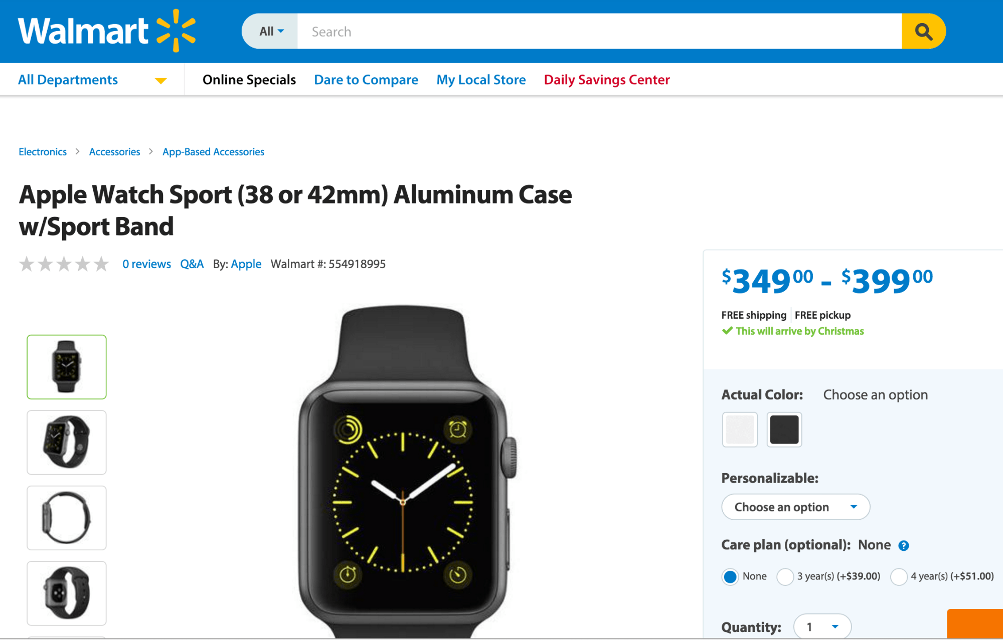 Apple Watch Sport Comes To Walmart Com Shipments To Arrive By