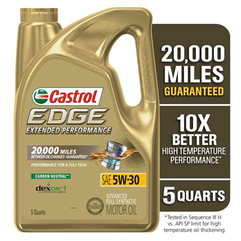 Castrol Edge High Mileage 5W 30 Advanced Full Synthetic Motor Oil 5