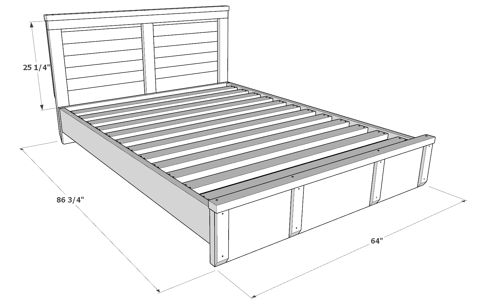 Completed Assembly Diy Bed Frame Diy King Bed Frame Queen Bed Frame Diy