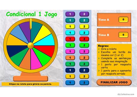 Condicional 1 Jogo Com Roleta English Esl Powerpoints