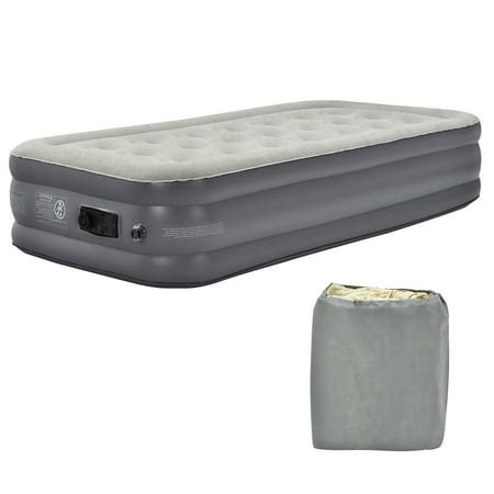 Costway Air Mattress Inflatable Airbed Built In Pump Flocked Top