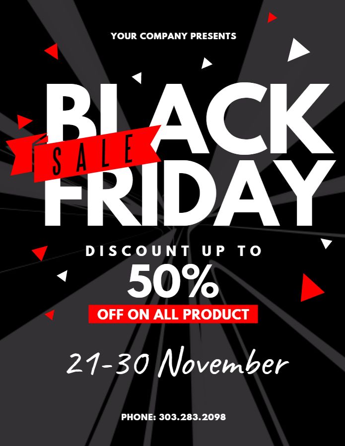 Custom Black Friday Sale Poster Social Media Graphic Design Template