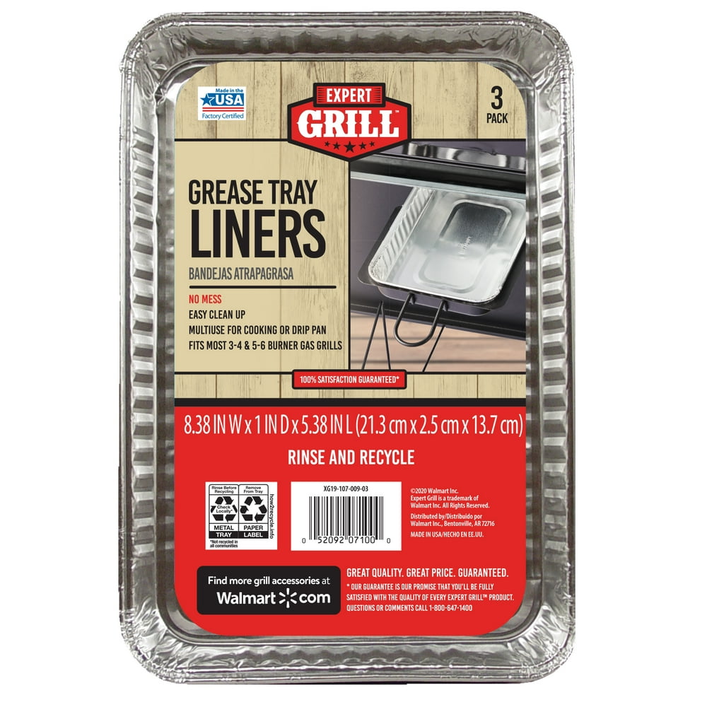 Expert Grill Grease Pan Liner 3 Count Walmart Com Walmart Com