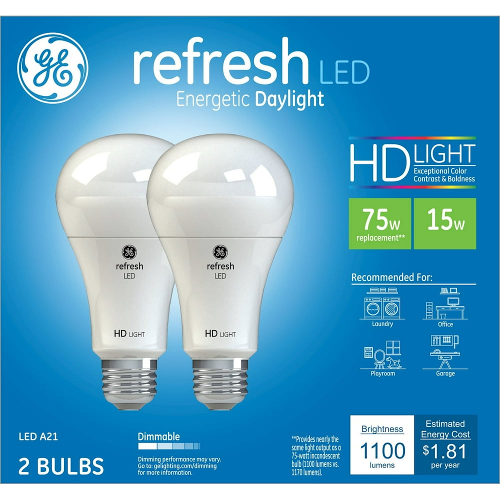 G E Lighting Refresh Hd Led Light Bults Daylight 1100 Lumens 15 Watt