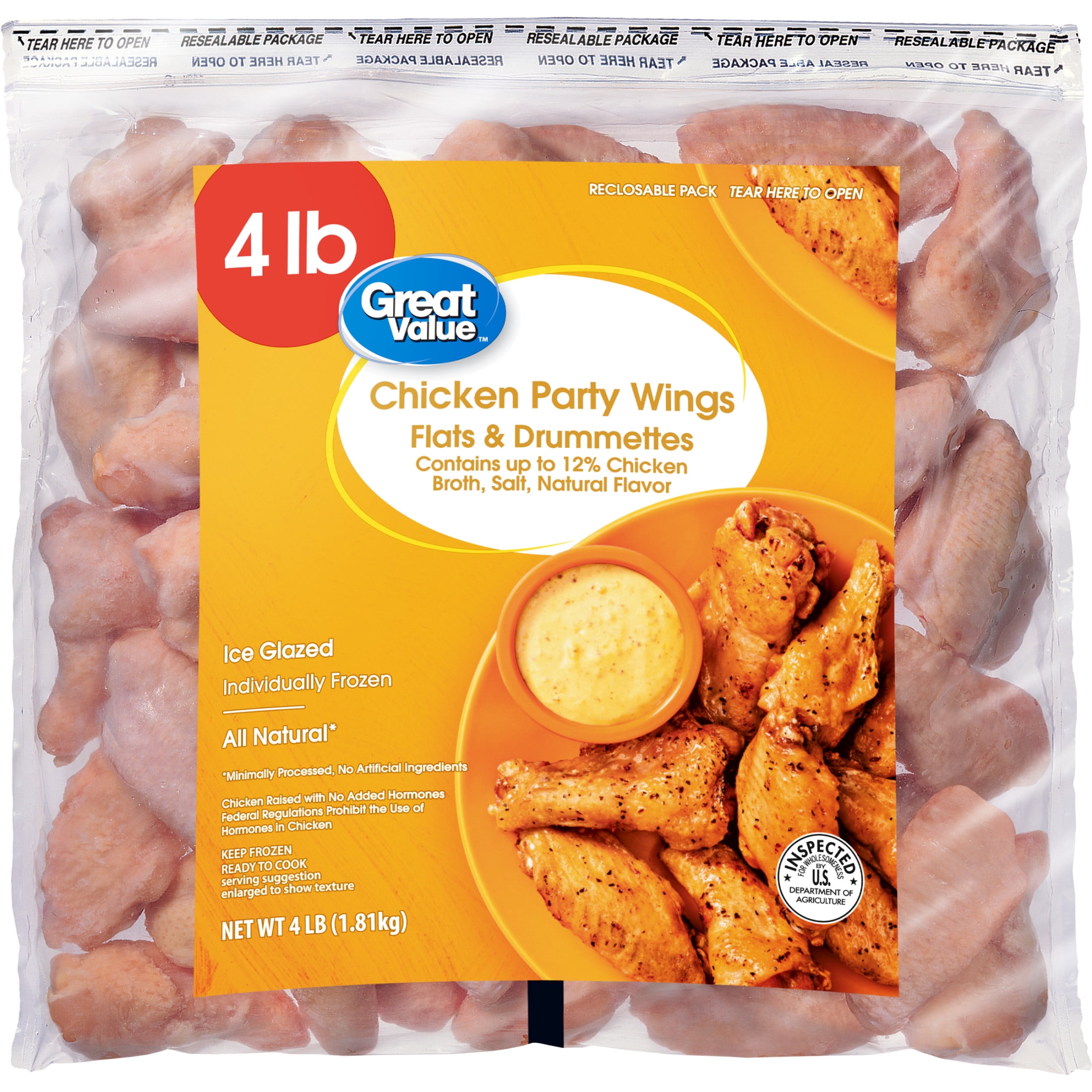 Great Value Chicken Wing Sections 4 Lb Frozen Walmart Com