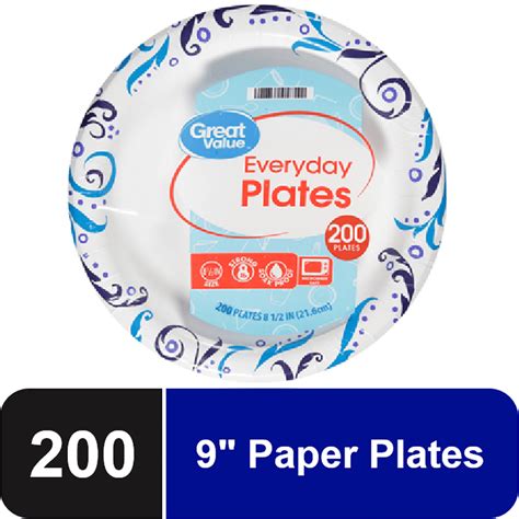 Great Value Everyday Paper Plate 8 3 8In 200Ct Walmart Com Paper