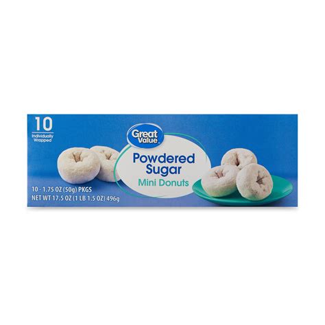 Great Value Mini Donuts Powdered Sugar 17 5 Oz 40 Count Walmart Com