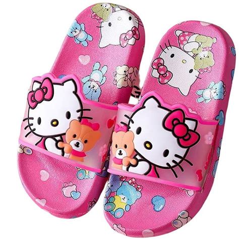 Hello Kitty Sanrios Beach Sandals Kawaii Summer Children Slipper Anime Girl Slippers Summer