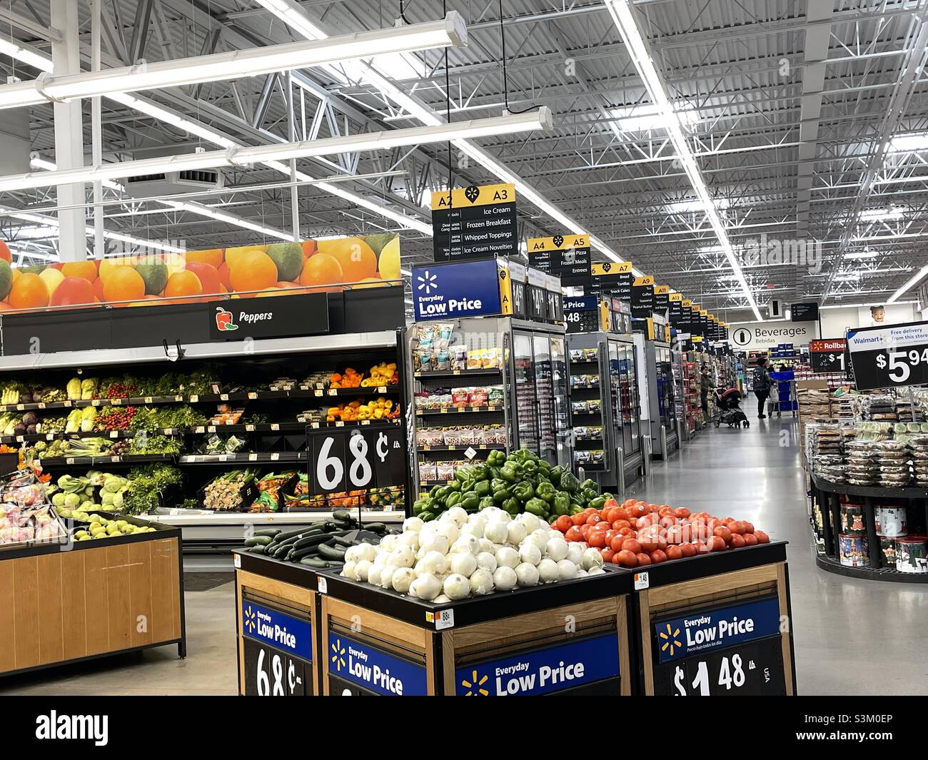 Inside A Walmart Super Center In Utah Usa Displays Of Food And