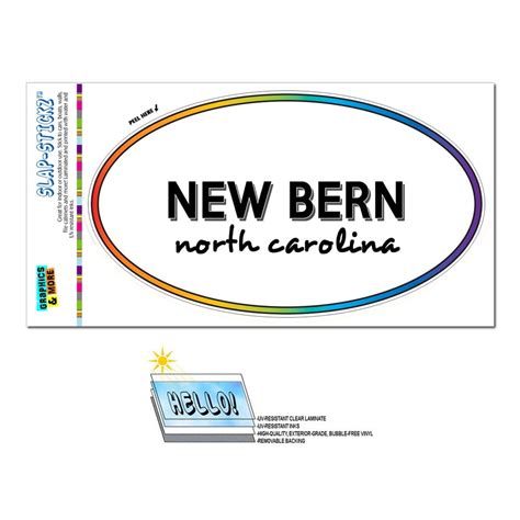 New Bern Nc North Carolina Rainbow City State Oval Laminated Sticker Walmart Com