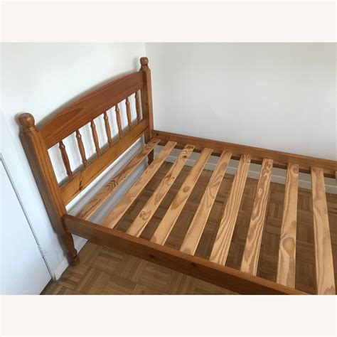 Pure Chestnut Wood Twin Bed Frame Aptdeco