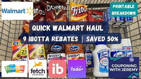 Quick Walmart Trip | Saved 50% | 9 Ibotta Rebates | 1 Freebie - Youtube