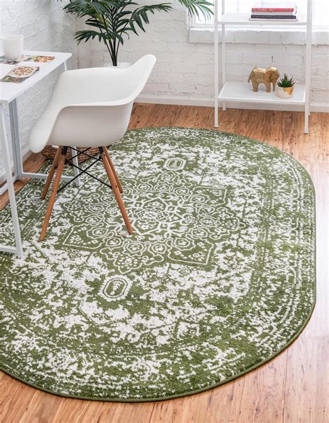 Rugs Com Arlington Collection Rug 8 X 10 Oval Green Medium Pile Rug