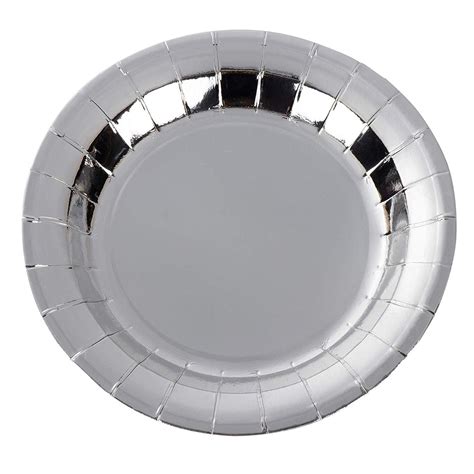 Silver 7 Paper Plates 20 Pack Party Supplies Walmart Com