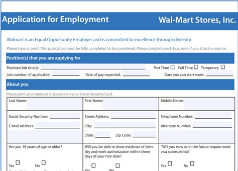 Walmart Application Submit And Fill Out A Walmart Job Application Online