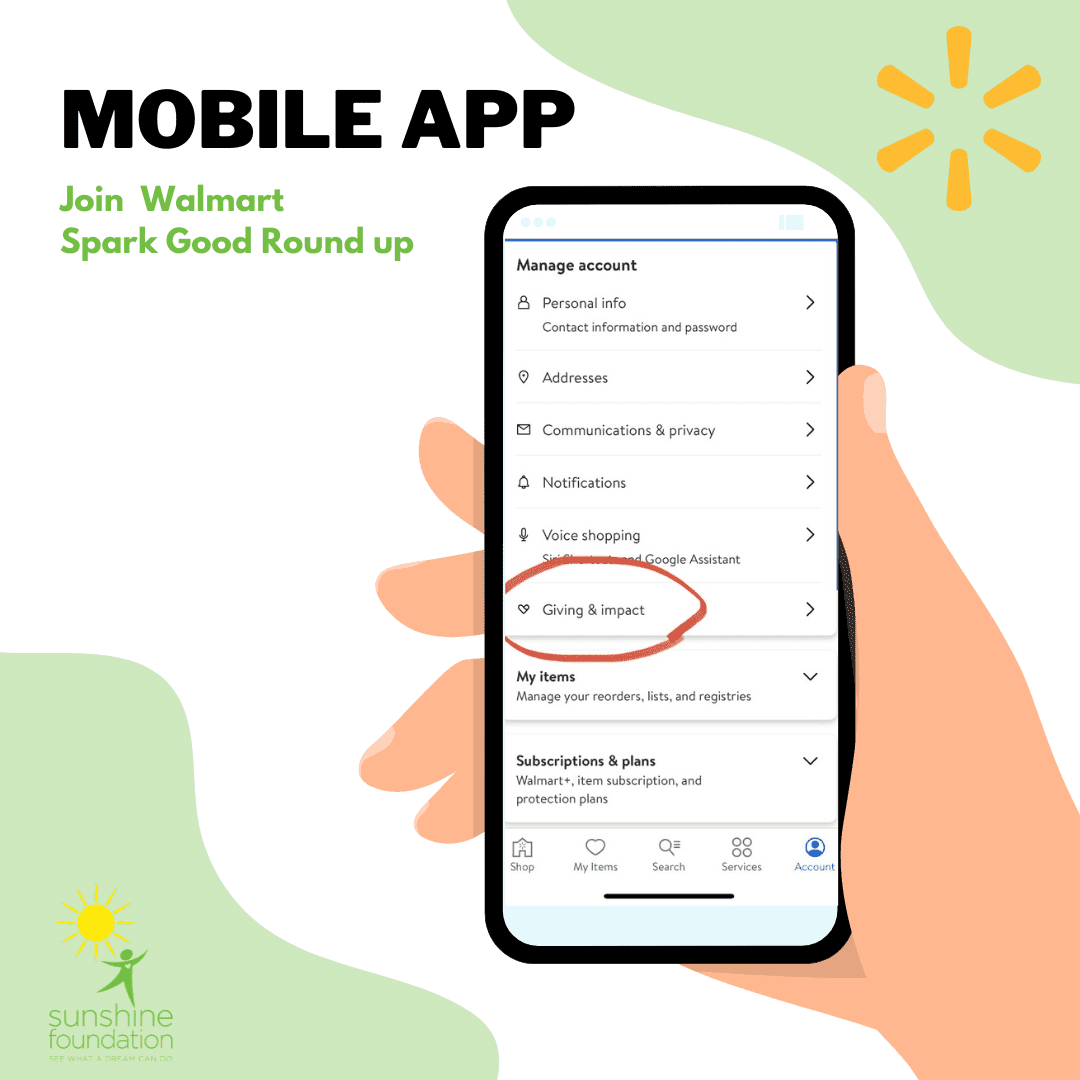 Walmart Round Up Sunshine Foundation