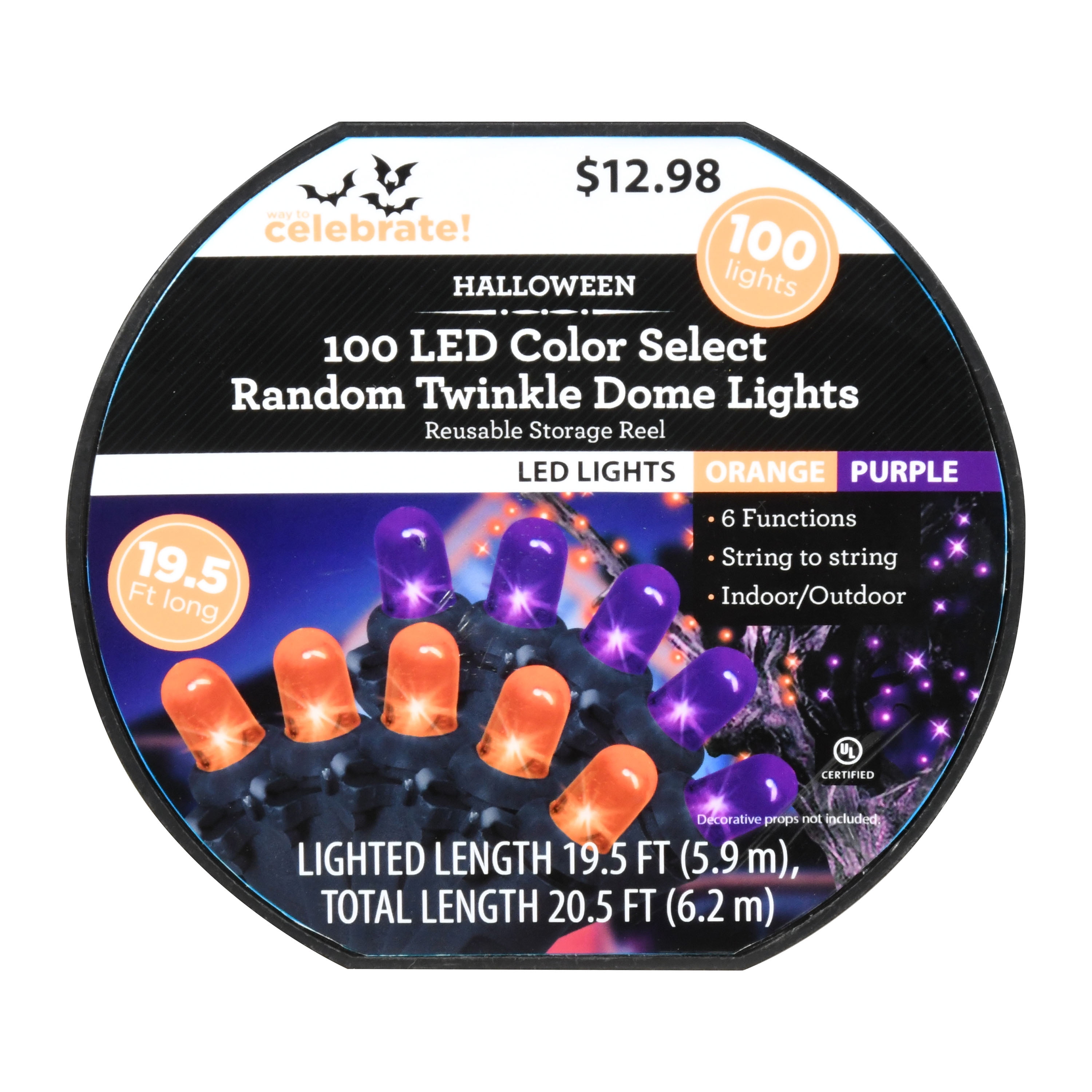 Way To Celebrate Halloween 100 Count Indoor Outdoor Led Color Select