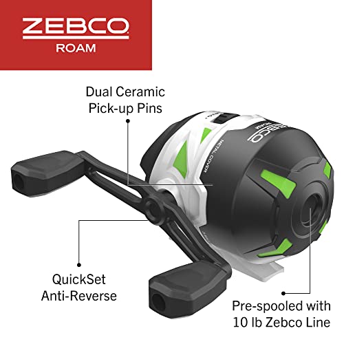 Zebco Roam Spincast Reel And Fishing Rod Combo 6 Foot 2 Piece Rod